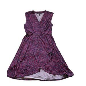 BCBG MAXAZRIA Navy & Red Polka-Dot "Like" Pattern Knee Dress, Sz S #1482